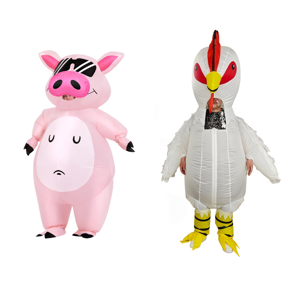 Womens Suit - 漫画動物子豚のインフレータブルコスチューム アニメピンクスーツ カーニバル プリム ハロウィンパーティー コスプレコスチューム