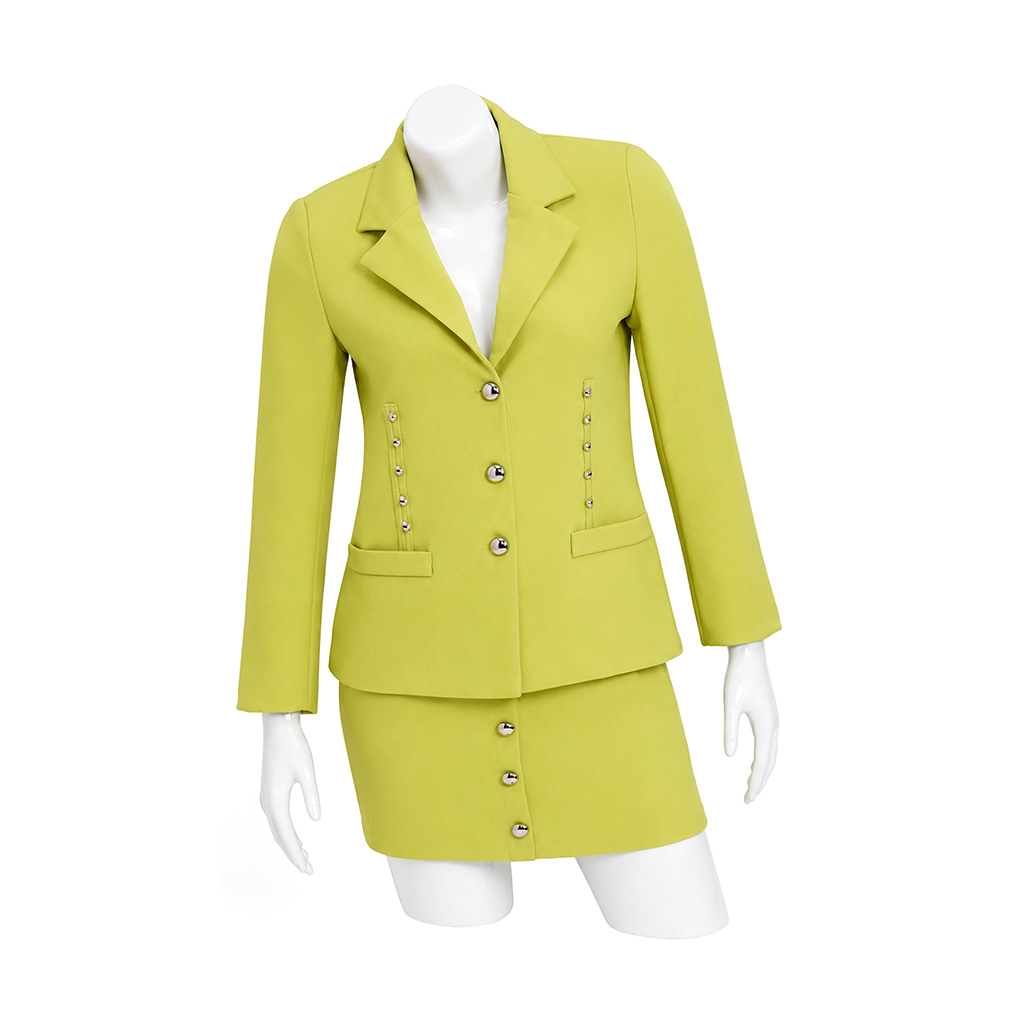 Womens Blazer - ゲイル・ウェザーズ コスチューム ジャーナリスト コスプレ グリーン レディース