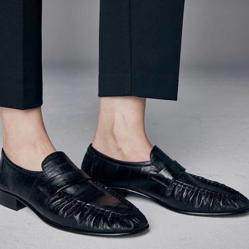Womens Heels - 高級婦人靴新しい手作り本革ローファー女性のための絶妙な英国カジュアルシューズデザイナーシューズ Zapatos Mujer