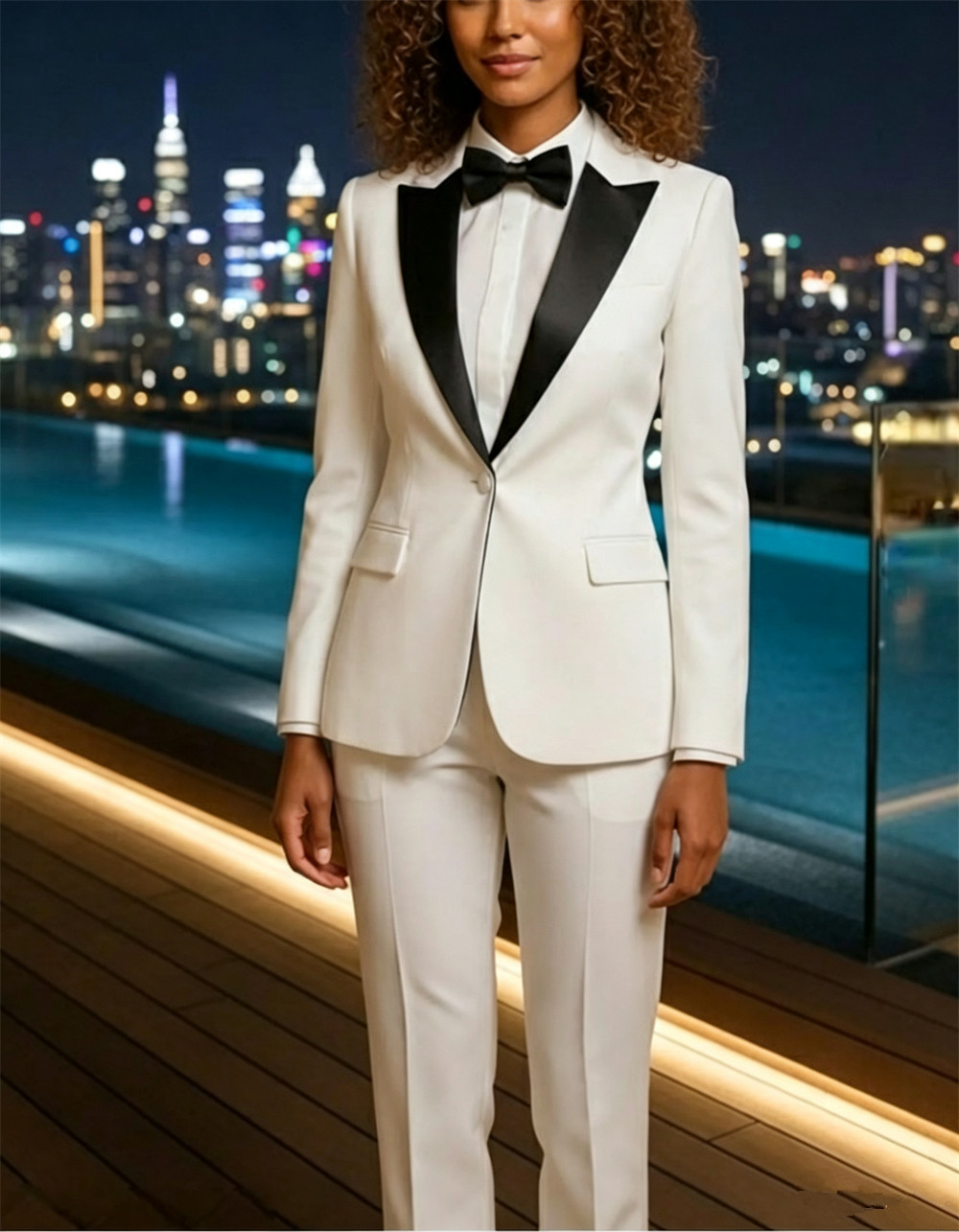 Womens Blazer - レディース 2 ピース スーツ ホワイト スーツ