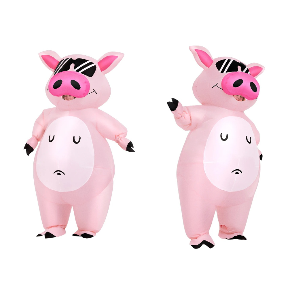 漫画動物子豚のインフレータブルコスチューム アニメピンクスー - Womens Suit のレビューと価格