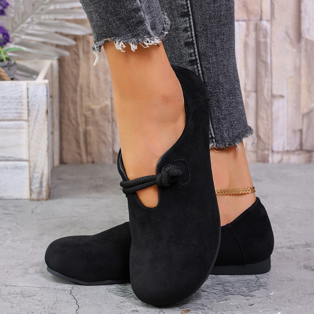 女性用、フラットなローファー、丸いつま先、結び紐のストラップ - Womens Heels のレビューと価格