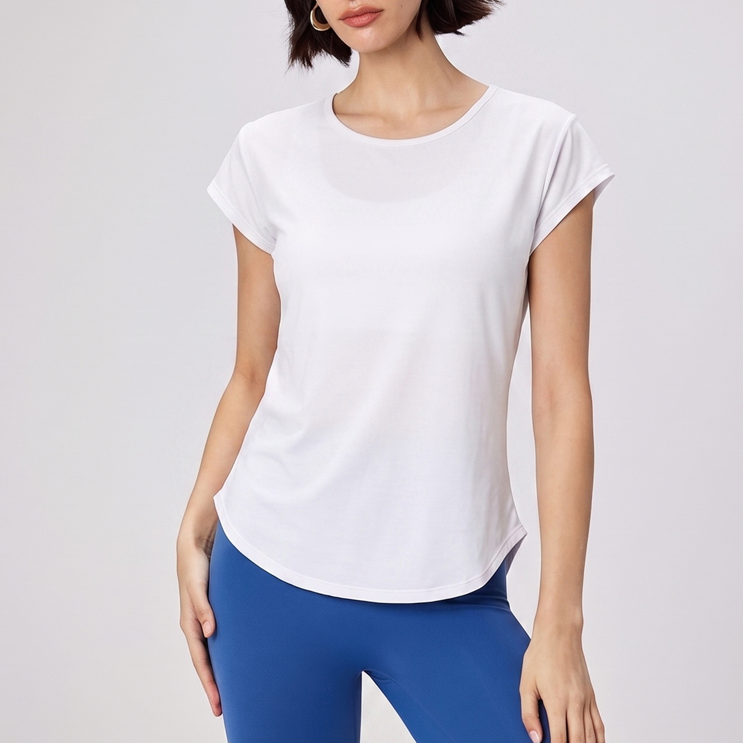女性用、速乾性、アイスシルク素材、半袖、ヨガTシャツ、通気性 - Silk Blouse のレビューと価格