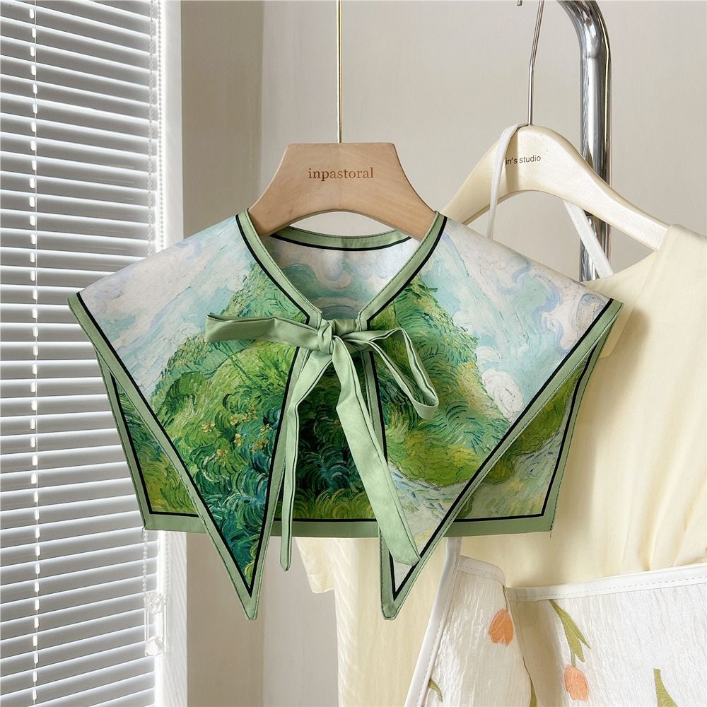 女性の花柄の偽の襟,取り外し可能なヴィンテージシャツ,ショル - Silk Blouse のレビューと価格