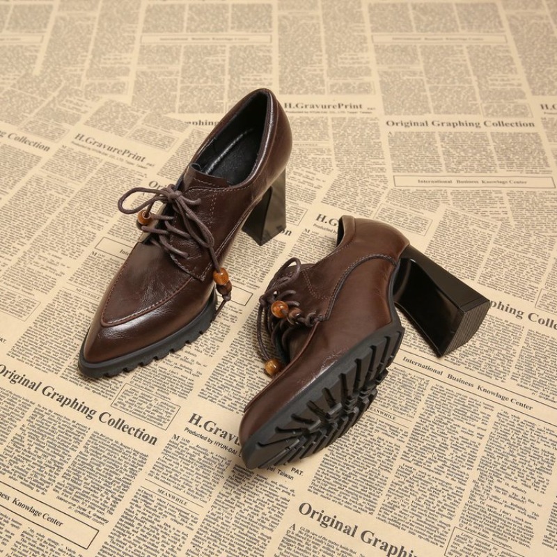 フランス製ディープマウスブロックヒールシングルシューズ 20 - Pump Heel Block のレビューと価格