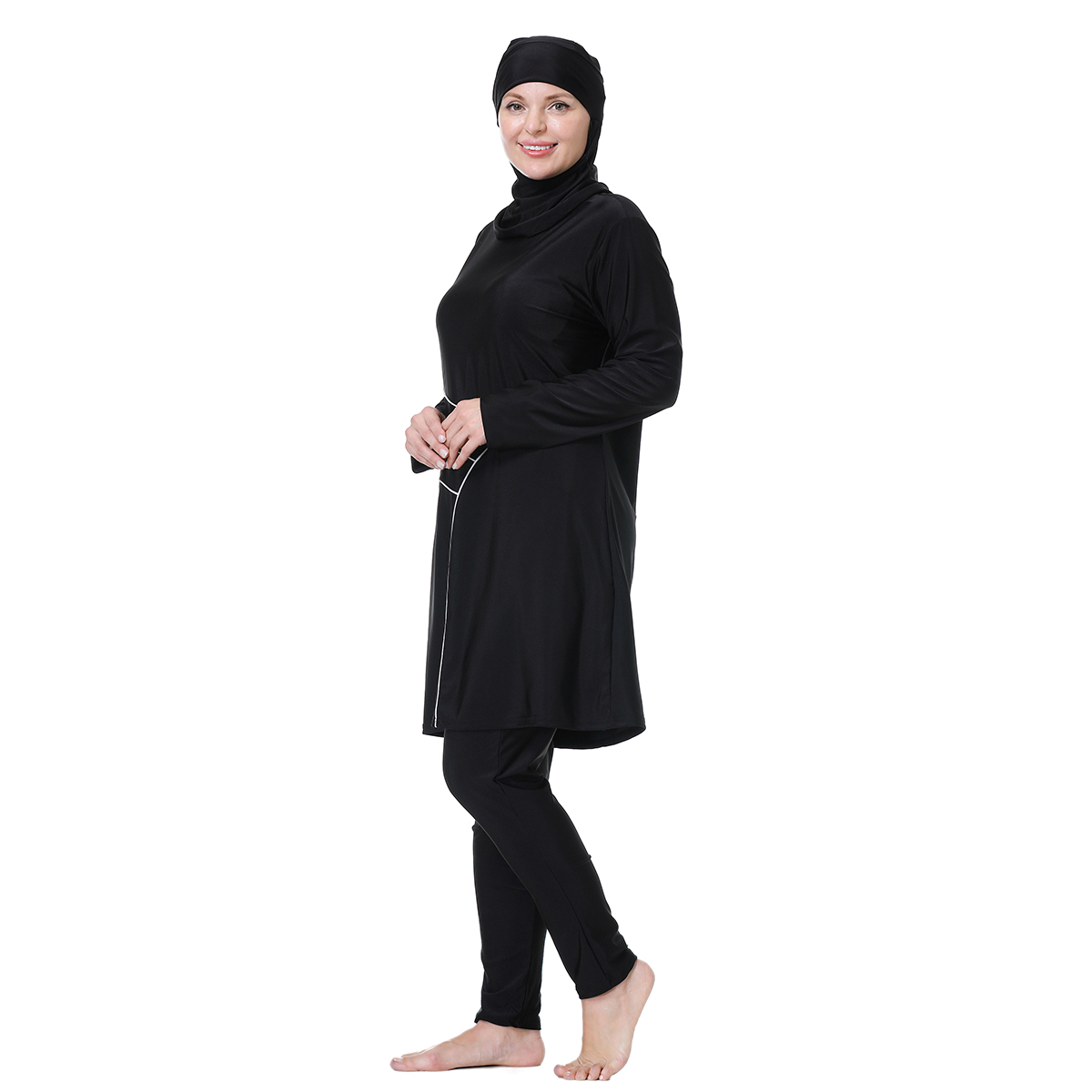 H1029 ムスリム女性用フルカバー長袖ブルキニ3ピースプラ - Womens Suit のレビューと価格