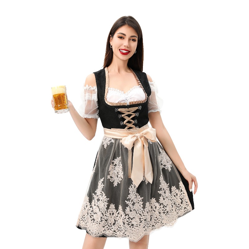 大人女性用オクトーバーフェストコスプレドレス レースメッシュ - Lace Dress のレビューと価格