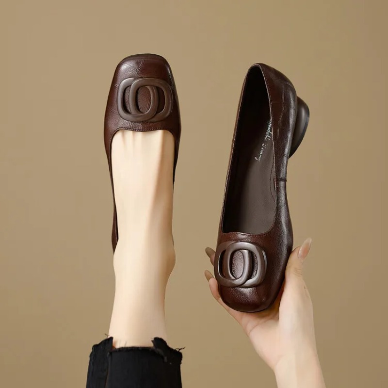 フランス風レディースシューズ パンプス レザーシューズ スク - Womens Heels のレビューと価格
