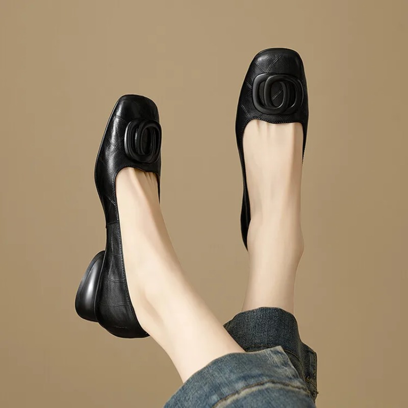 フランス風レディースシューズ パンプス レザーシューズ スク - Womens Heels のレビューと価格
