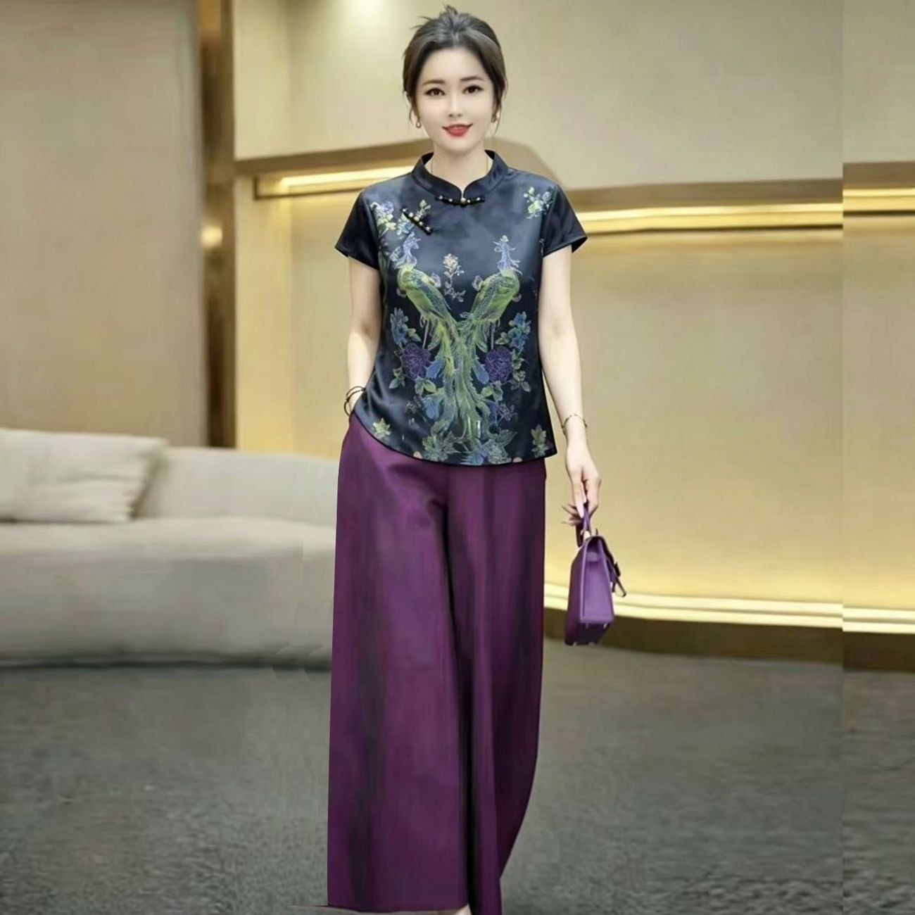 シルク素材の夏用スーツ、母の日ギフトに最適なレトロなチャイナ - Silk Blouse のレビューと価格