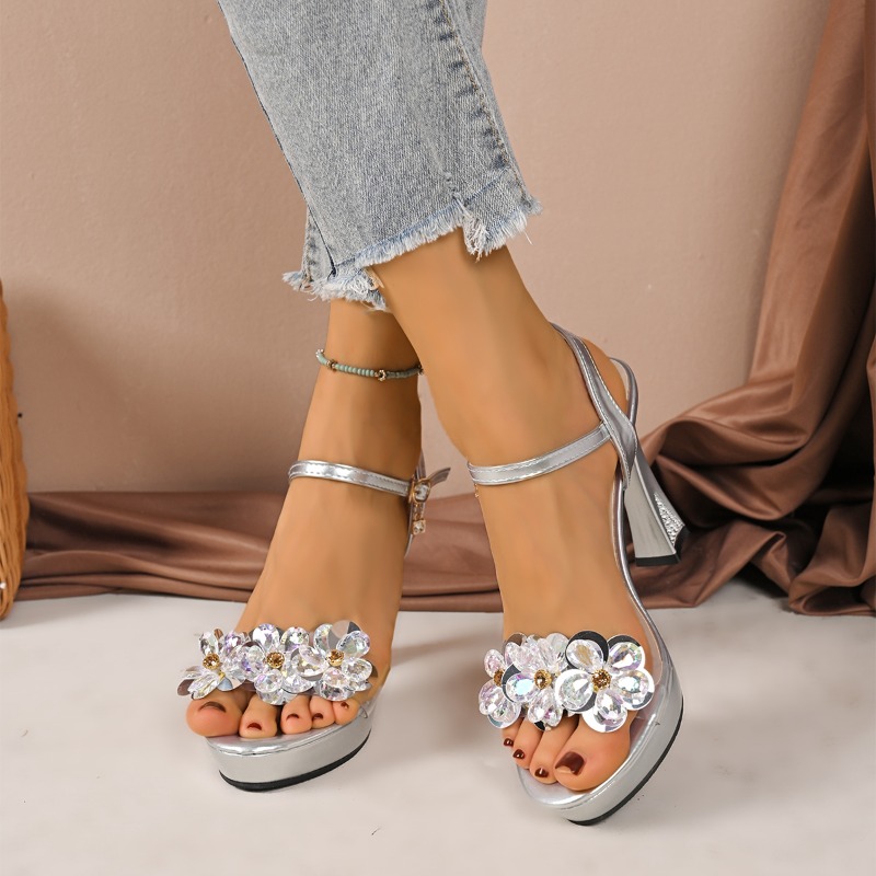 サンダル フィッシュマウス ワンワードバックルストラップ レ - Pump Heel Block のレビューと価格