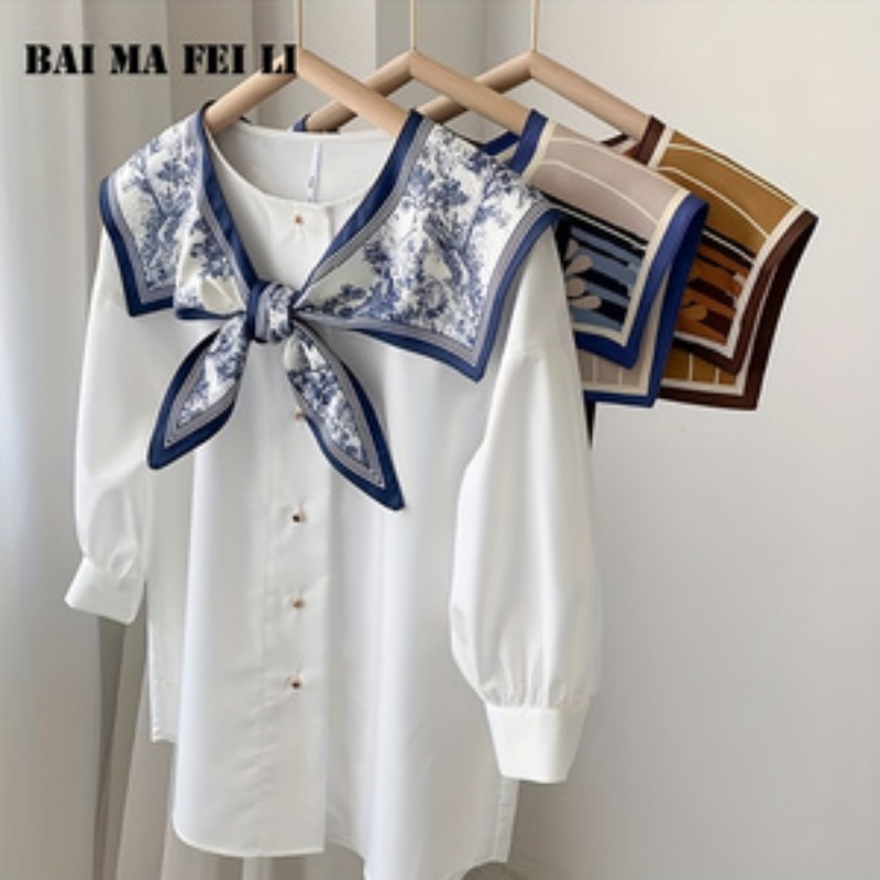 女性用多機能シルクスカーフ 春夏秋 ファッションシャツ襟飾り - Silk Blouse のレビューと価格
