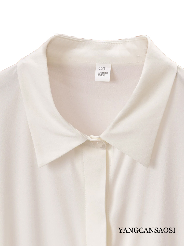 プラスサイズ女性向け、初秋の新作。93％天然シルクを使用した - Silk Blouse のレビューと価格