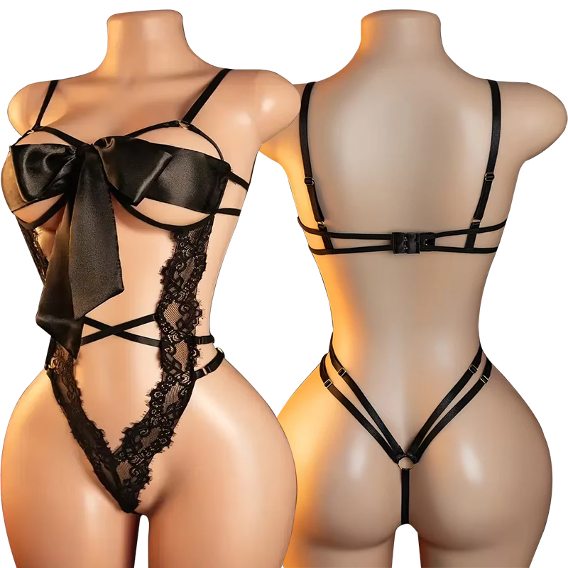セクシーで挑発的な女性用ランジェリー。オープンブラ、股なし、 - Lace Dress のレビューと価格
