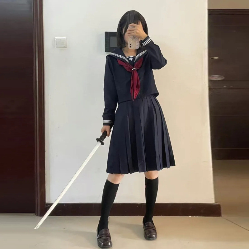 水瀬恵子コスプレ衣装ウィッグマスク血赤紺色サイレントスクール - Formal Skirt のレビューと価格