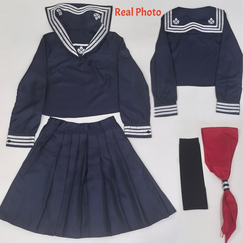水瀬恵子コスプレ衣装ウィッグマスク血赤紺色サイレントスクール - Formal Skirt のレビューと価格