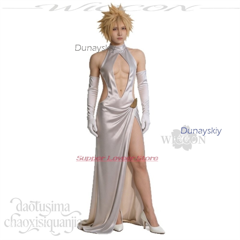 アニメコスプレハロウィン衣装ゲーム FF7 コスプレクラウド - Evening Gown のレビューと価格