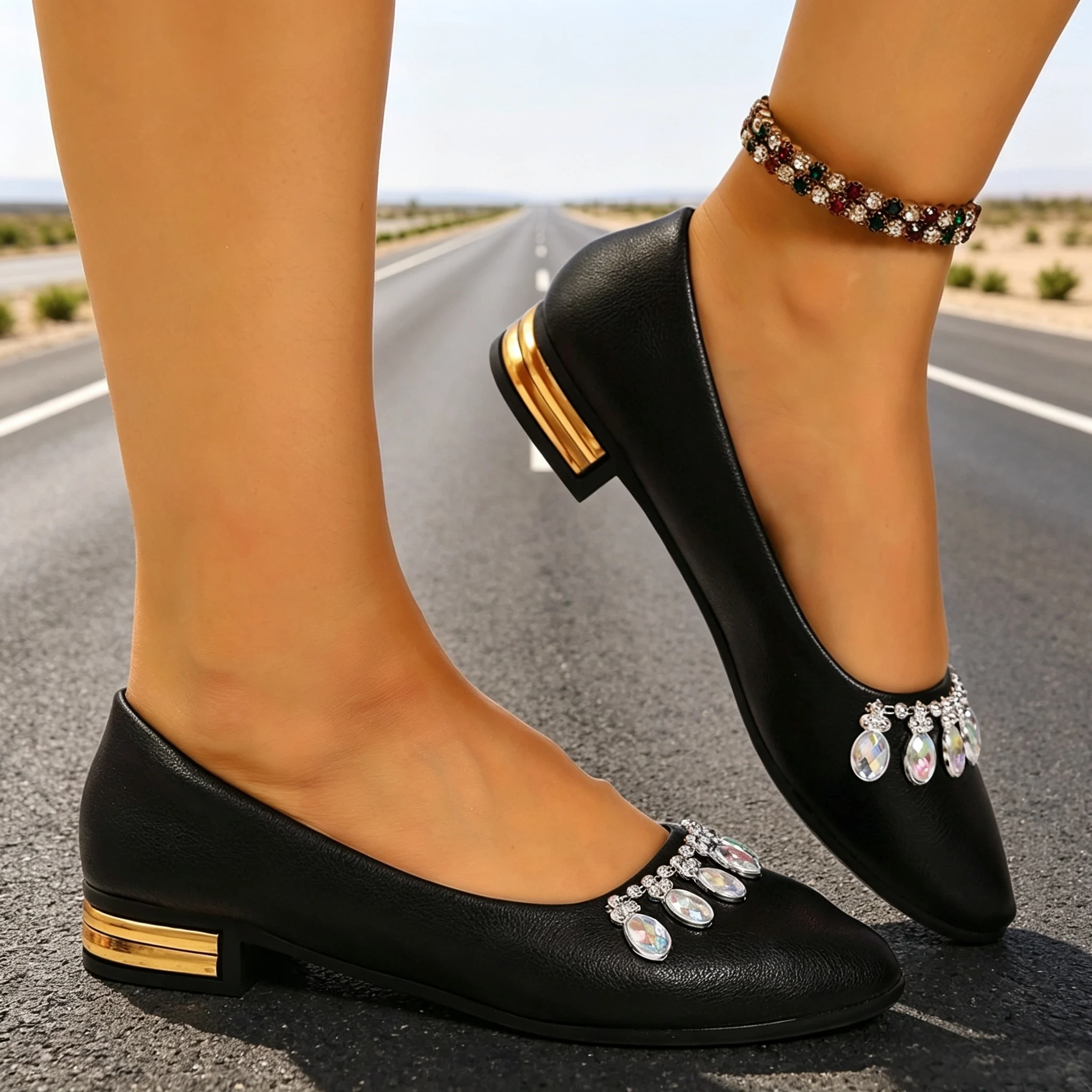 レディースフラットシューズ ポインテッドトゥ バレエシューズ - Womens Heels のレビューと価格