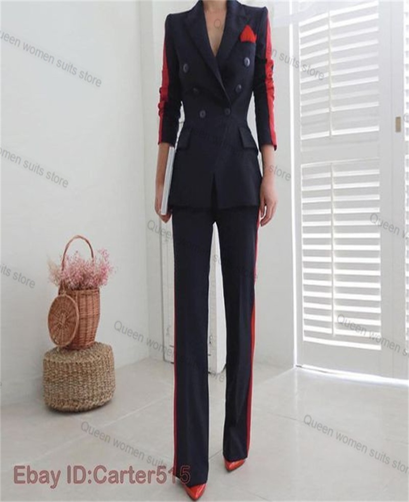 女性用2ピースフォーマルスーツセット,ブレザーとパンツ,ジャ - Women'S Red Formal Wear のレビューと価格