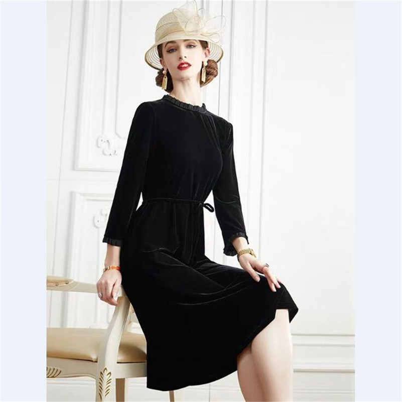 2026年春新作 レディース Aライン ベルベットドレス リ - Midi Dress のレビューと価格