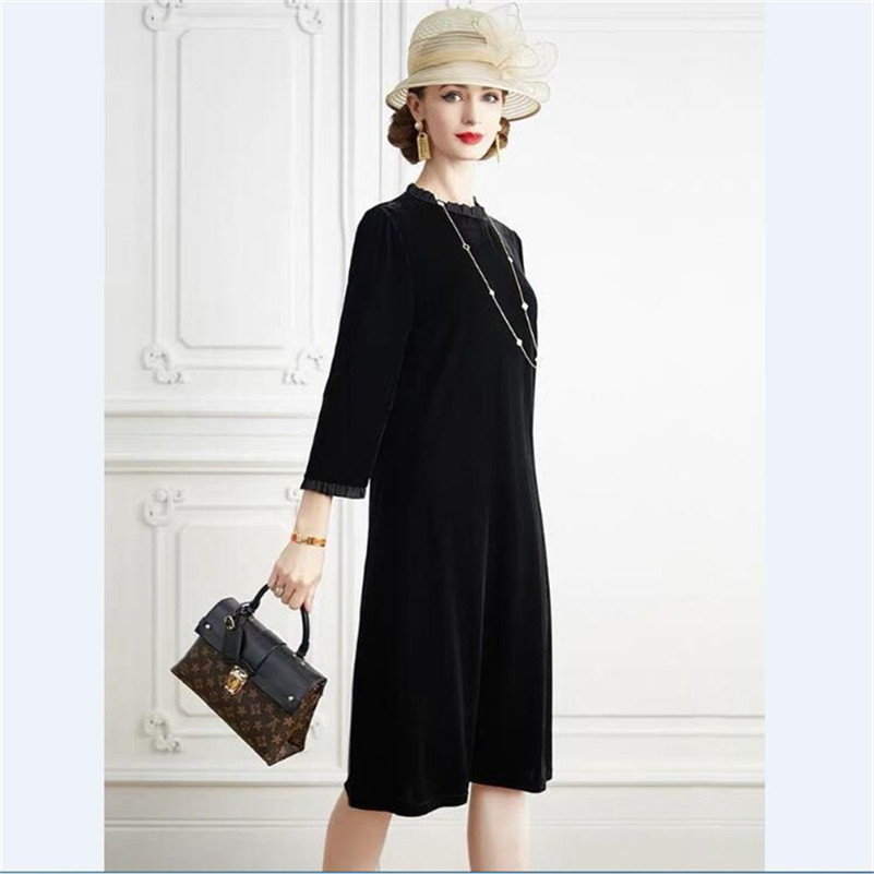 2026年春新作 レディース Aライン ベルベットドレス リ - Midi Dress のレビューと価格