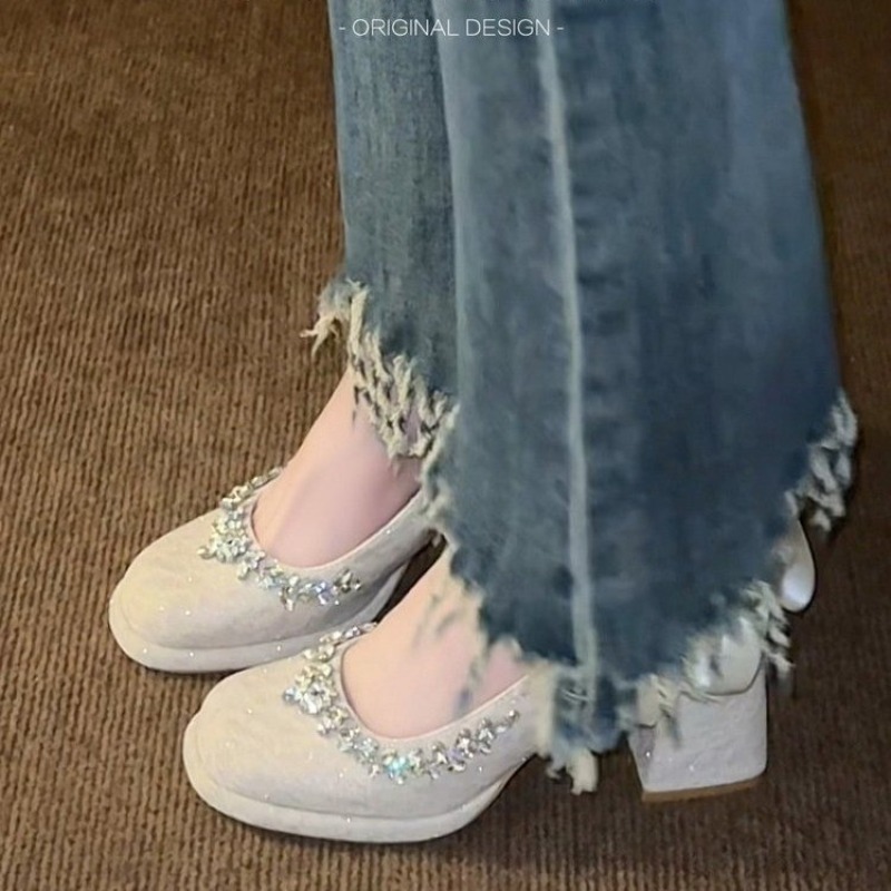 フレンチ メリー ジェーン ブロックヒール パンプス レディ - Pump Heel Block のレビューと価格