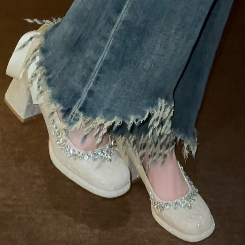 フレンチ メリー ジェーン ブロックヒール パンプス レディ - Pump Heel Block のレビューと価格