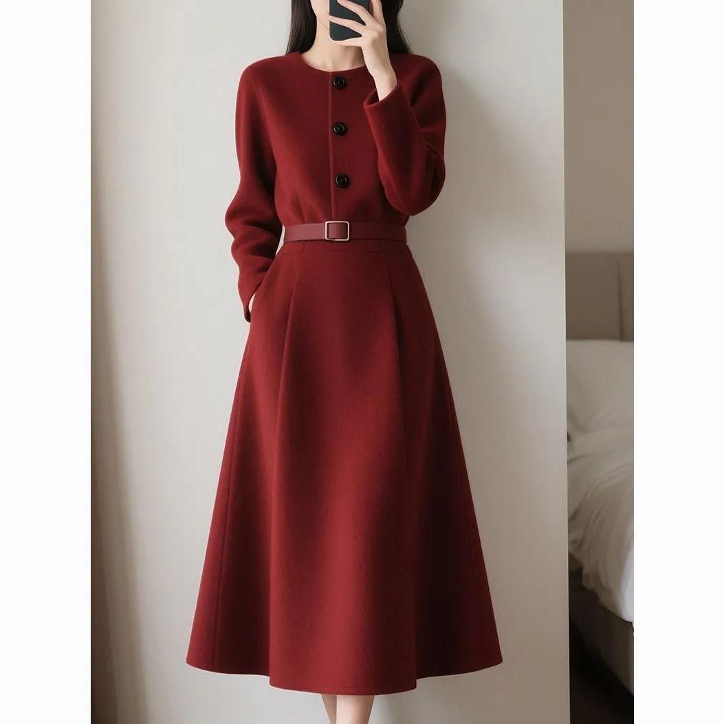 2026年秋の新作、レディース向け。赤いレトロ調の高級感あふ - Women'S Red Formal Wear のレビューと価格