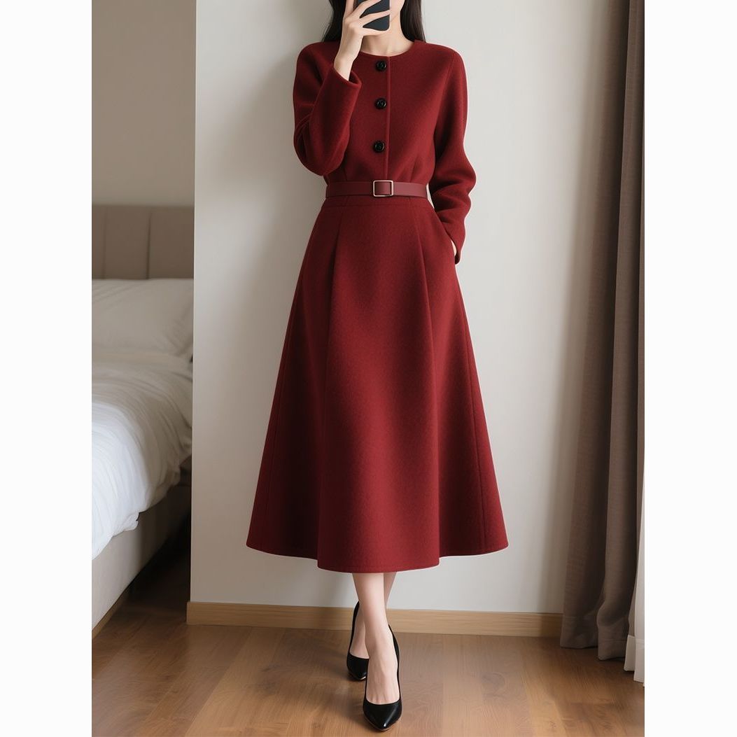 2026年秋の新作、レディース向け。赤いレトロ調の高級感あふ - Women'S Red Formal Wear のレビューと価格
