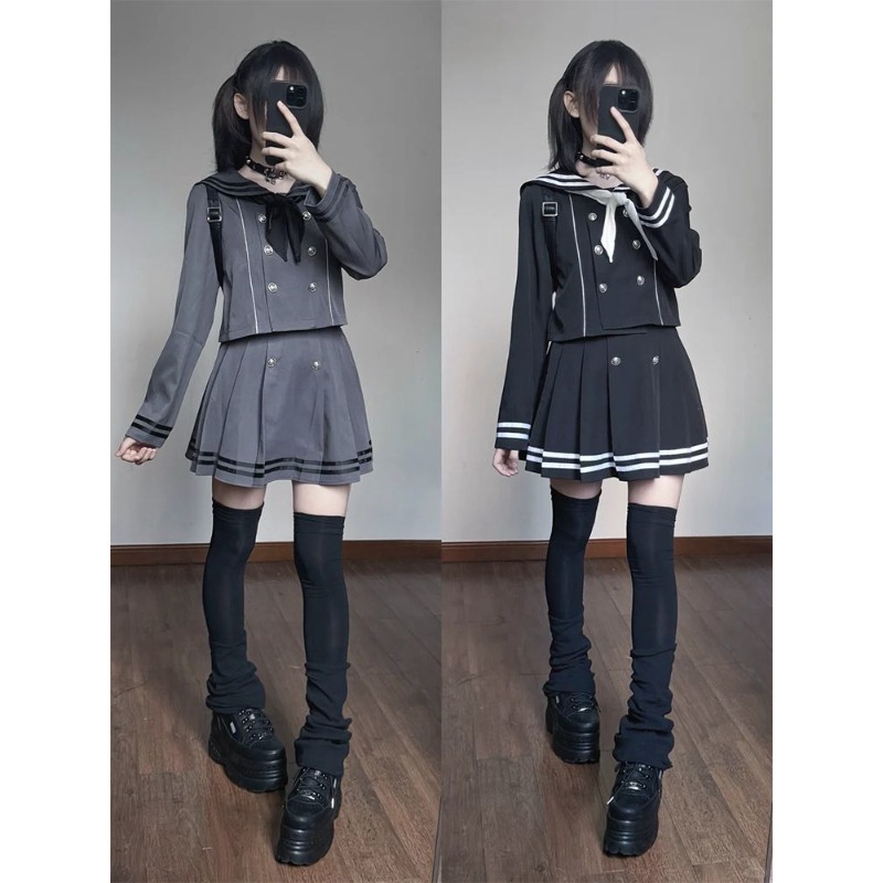 日本のサブカルチャーレトロコスプレ衣装セーラー JK 制服  - Formal Skirt のレビューと価格