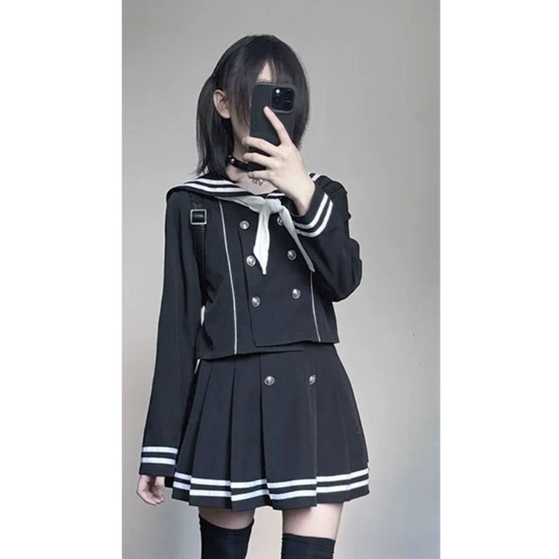 日本のサブカルチャーレトロコスプレ衣装セーラー JK 制服  - Formal Skirt のレビューと価格