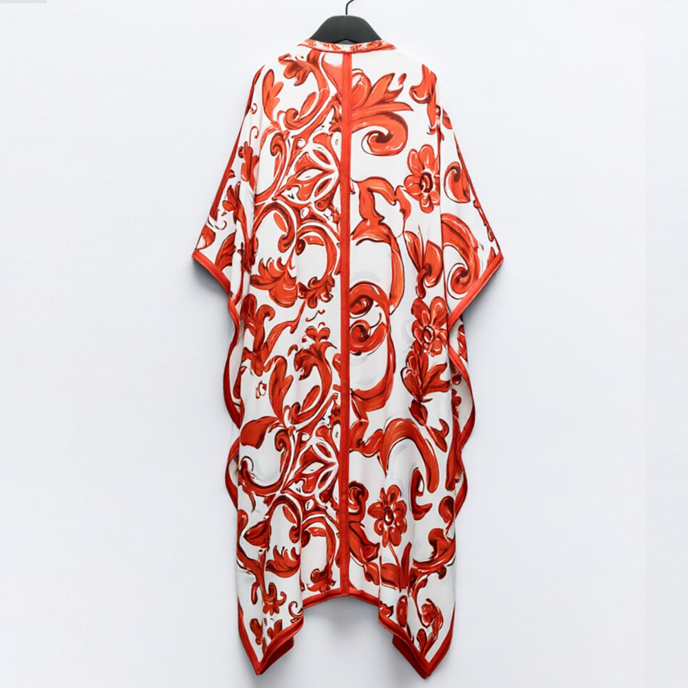 2026 夏の新しい女性赤白ヴィンテージプリントルーズロング - Women'S Red Formal Wear のレビューと価格