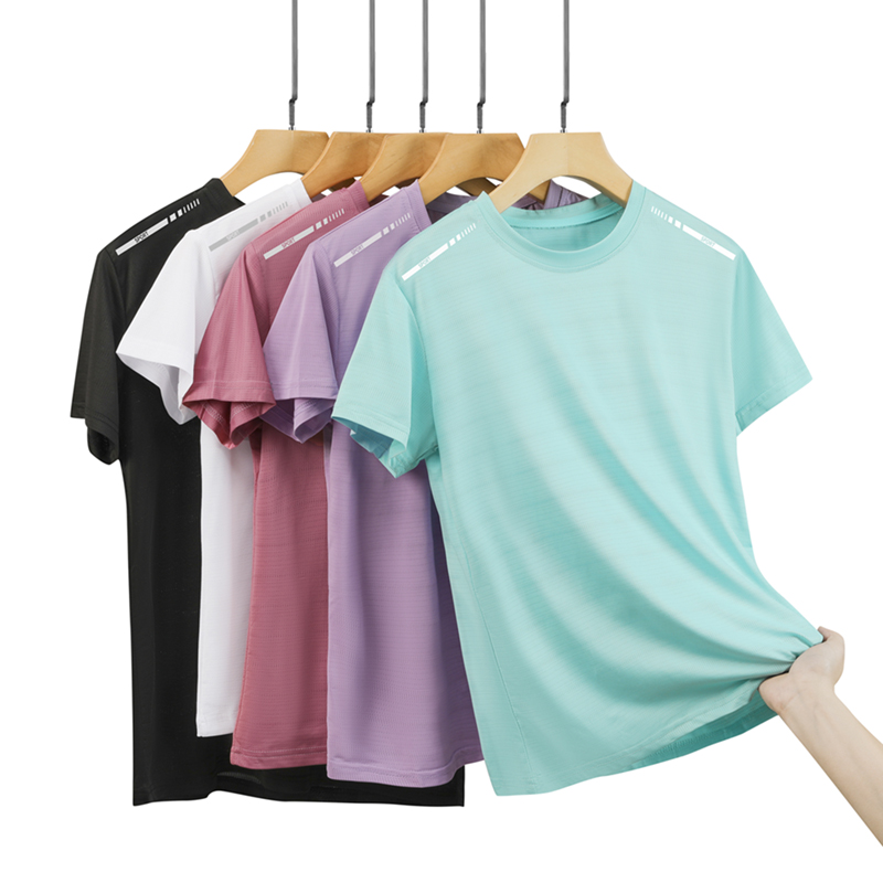 女性反射ランニング Tシャツ高弾性メッシュ通気性速乾性アイス - Silk Blouse のレビューと価格
